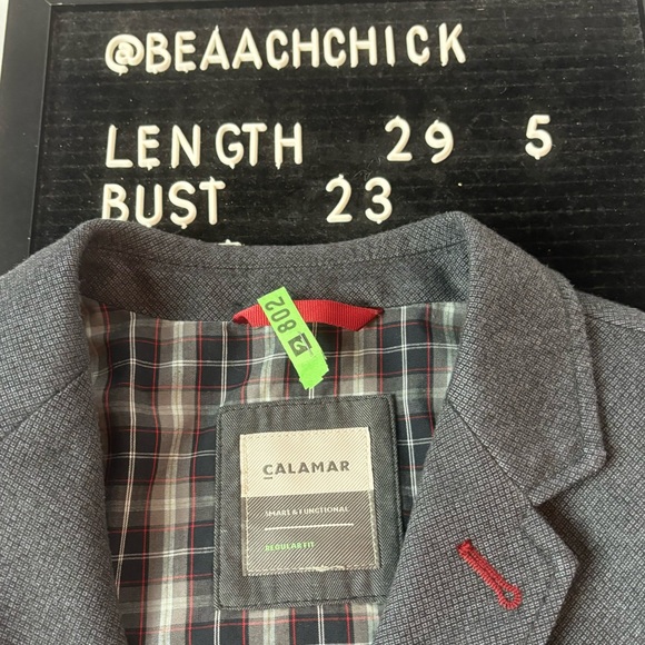 Calamar Casual Sakko Blazer Jacket Mens 44R Grey Chore Two Tone Made in Germany - Picture 9 of 9